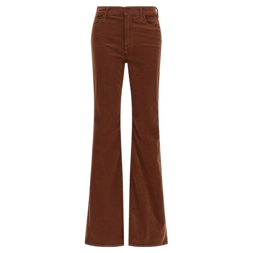 Mother Denim Brown Cotton Flared Women's Pants